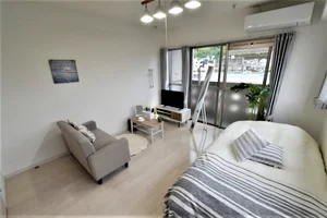 収納スペースに掃除機・空気清浄機・コロコロなどあり! エアコン付きで一年を通して快適にお過ごしいただけます。