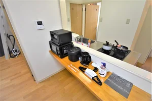 Kマンスリー富山市役所南はカウンターキッチンですので、出来上がったお料理もすぐ置けて便利◎