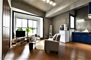 スポットライト照明でおしゃれな空間！　打ちっぱなしコンクリートの壁がインテリアのアクセントに！