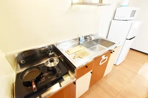 調理器具や食器類などもあり手作り料理で栄養面を踏まえた長期滞在へ！