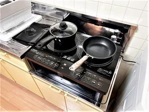 【2口IHコンロ】富山市ウィークリーマンションでは2口IHコンロ完備♪富山市エリアの美味しい新鮮な食材を簡単に調理できます(^^♪