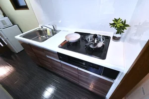 2口ガスコンロ付きで手料理で栄養面を考えたホテルではできない健康面に配慮した中長期な滞在へ快適にご利用ください！