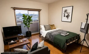 山陰のマンスリーマンション・ウィークリーマンション「Kマンスリー米子（上福原）【禁煙・米子市ウィークリーマンション・米子マンスリーマンション】 R01・1K-【角部屋】(No.781335)」メイン画像