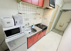 ２口コンロ付♪スーパーで食材を買ってきたらすぐにお料理に取り掛かれます！