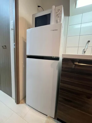 冷蔵庫と電子レンジもついてます♪