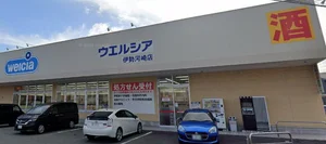ウエルシア伊勢河崎店まで徒歩14分、1km。