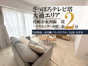 バスセンター前駅（北海道）のマンスリーマンション・ウィークリーマンション「大通東＊バスセンター前♪Wi-Fi・冷暖房完備！スマートステイ大通東 805・1LDK(No.920554)」メイン画像
