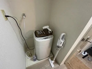 洗濯機付で長期滞在可能!