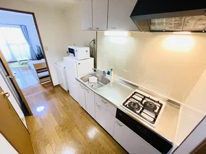 ２口コンロ付♪スーパーで食材を買ってきたらすぐにお料理に取り掛かれます！