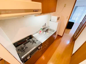 ２口コンロ付♪スーパーで食材を買ってきたらすぐにお料理に取り掛かれます
