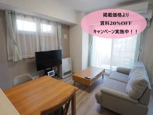 豊水すすきの駅の家具家電付きマンスリーマンション「【アルファスクエア中島公園】2024年3月竣工築浅物件！すすきの徒歩圏内・ビジネスや観光でも♪ 601・2LDK(No.961949)」メイン画像