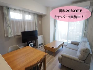 豊水すすきの駅の家具家電付きマンスリーマンション「【アルファスクエア中島公園】2024年3月竣工築浅物件！すすきの徒歩圏内・ビジネスや観光でも♪ 601・2LDK(No.961949)」メイン画像