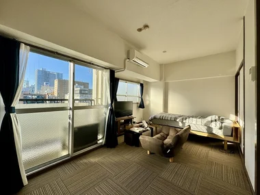 「Kマンスリー富山駅前(ＮＴＴ西日本桜橋ビル前)【禁煙・富山駅前ウィークリーマンション・富山駅前マンスリーマンション】 405・1K-【中部屋】(No.775003)」メイン画像