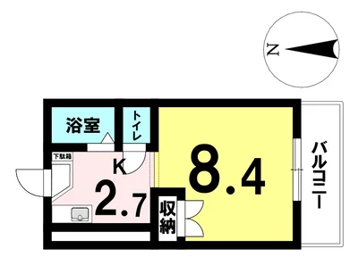 【名古屋市中川区/東山線高畑駅/駐車場/角部屋/バストイレ別/洋室8.4帖】へーベルエスパスV B棟