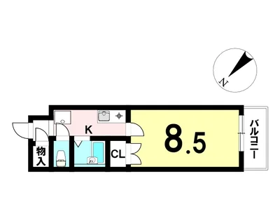 【名古屋市名東区/本郷駅徒歩約10分/無料Wi-Fi/バストイレ別/洋室8.5帖/オートロック】フラットI・M