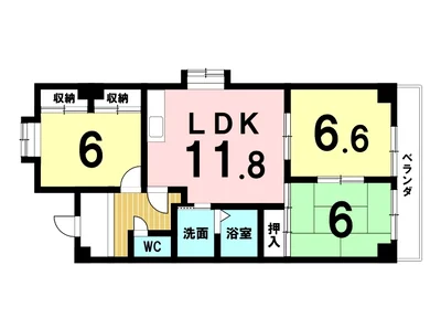 【名古屋市西区/小田井駅徒歩5分/駐車場/無料Wi-Fi/バストイレ別・独立洗面台/全居室6帖以上】ロイヤルガーデン