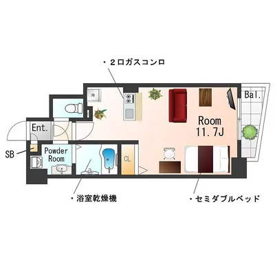 Sステイ南堀江アクアプレイス四ツ橋【禁煙ルーム】