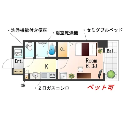 SステイEPミッドプレイス堺筋本町【禁煙ルーム】