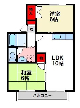 トーマンスリー朝倉市甘木☆駐車場あり(有料)☆2LDK☆(朝倉市甘木)