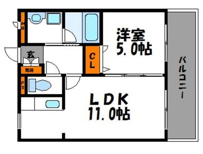 トーマンスリー中央区今泉★好立地物件★広々1LDK(福岡市中央区今泉1丁目)