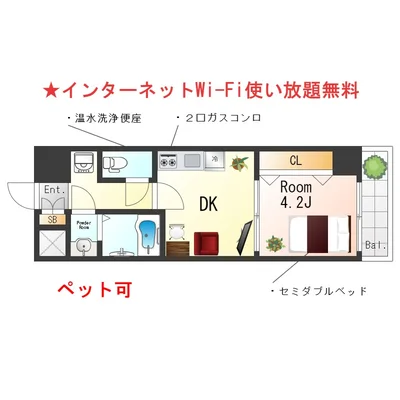 SステイGA高井田【禁煙ルーム・Wi-Fi無料】