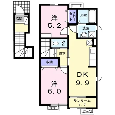 ウエストハウス　Ⅶ　Ａ棟