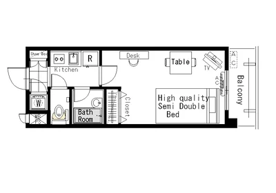 [赤坂駅・赤坂サカス至近]マンスリー11A：1K、22平米(2階)