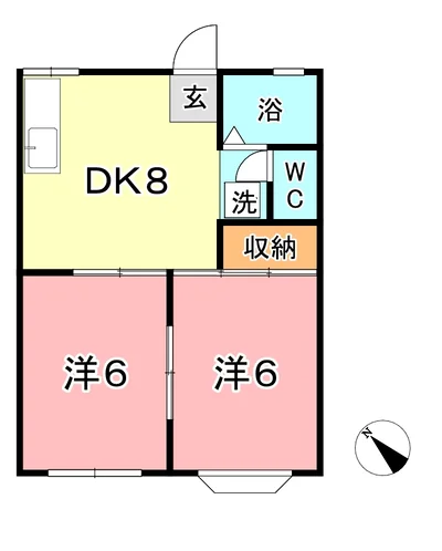 ★★シャトレ・ウエストＢ（※禁煙）★★【さくらマンスリー】ネット使用料無料♪エアコン２台付の広々2ＤＫ！