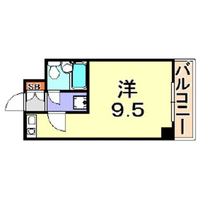 トラスト三宮5【ウォシュレット付・広々ワンルーム♪角部屋!】