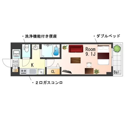 Sステイ京都駅前プラネシア【禁煙ルーム・1K・wifiレンタル可(有料)・ダブルベッド】