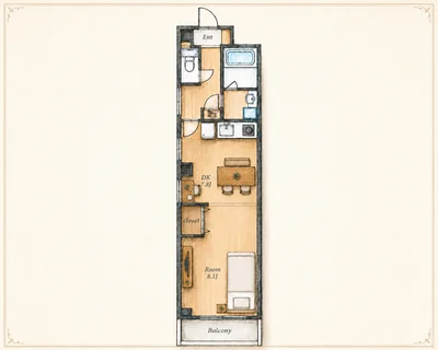 【7月OPEN】名古屋駅徒歩7分！ホテルより広い、40㎡超のお部屋！オートロック｜トイレバス別 RENOマンスリー名古屋