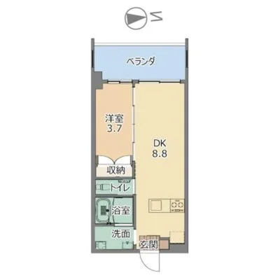 【トーマス石川西1DK】無料駐車場1台、無料Wi-Fi