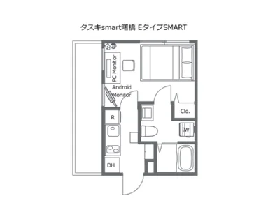 曙橋駅から徒歩4分/新宿駅まで2駅/家具家電完備/タスキsmart曙橋