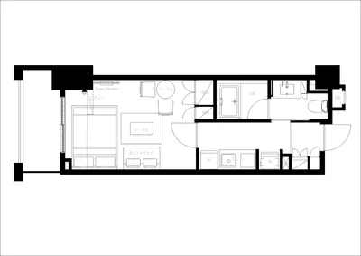 最寄駅まで徒歩5分/新宿まで2駅/家具・家電付き/レジディア中落合B