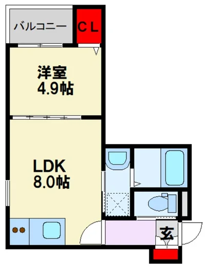 トーマンスリー久留米市西町クリサ★オートロック有★ネット無料（久留米市西町）