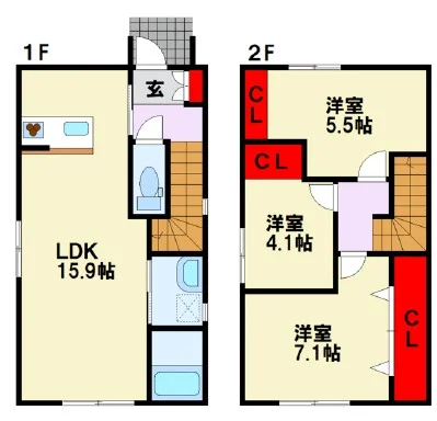 トーマンスリー北九州市小倉南区湯川★P2台無料戸建て(北九州市小倉南区湯川1丁目)