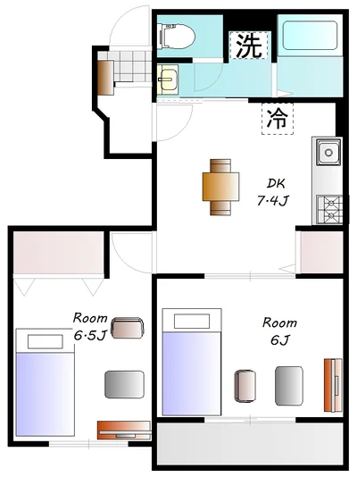 ☆2ベッドルーム🛏2名入居可☆🍀グランマンスリー伊勢崎三光町🍀🏡広々2DK✨📍インターネット無料💻