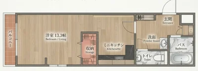 Kマンスリー富山駅中央(東町)【禁煙・富山ウィークリーマンション・富山マンスリーマンション】