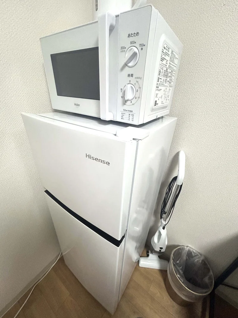 冷蔵庫、電子レンジ、ケトル完備♪