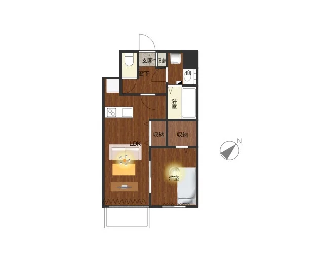 1LDK築浅物件♪LDK15.3帖、洋室4.5帖の広々空間！ウォークインクローゼット付きですので2名入居で考えている方も荷物の置き場所に困ることはなく、オススメです♪
