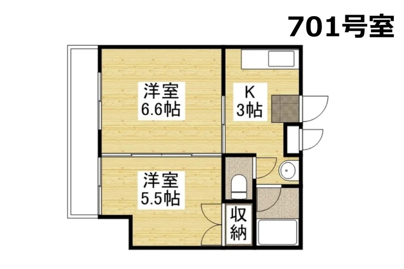 2Kのとても広い間取りのお部屋ですので、お子様連れのご家族や複数名のご利用にもオススメのお部屋です♪また、ＪＲ宇野線大元駅から徒歩10分の好立地ですのでお車をご利用されない方でも安心ですね＾＾防犯カメラやオートロックも完備しておりますので女性やお子様にも安心してご利用頂けます。