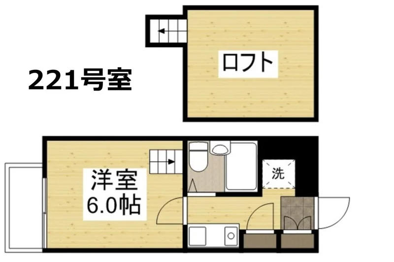 ロフトがついているので広くお部屋を使うことができますね！！