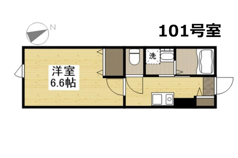 【間取図】大人気の1Kタイプ岡山医大前ウィークリーマンション♪広々使えて岡山医大前人気格安マンスリーマンション★