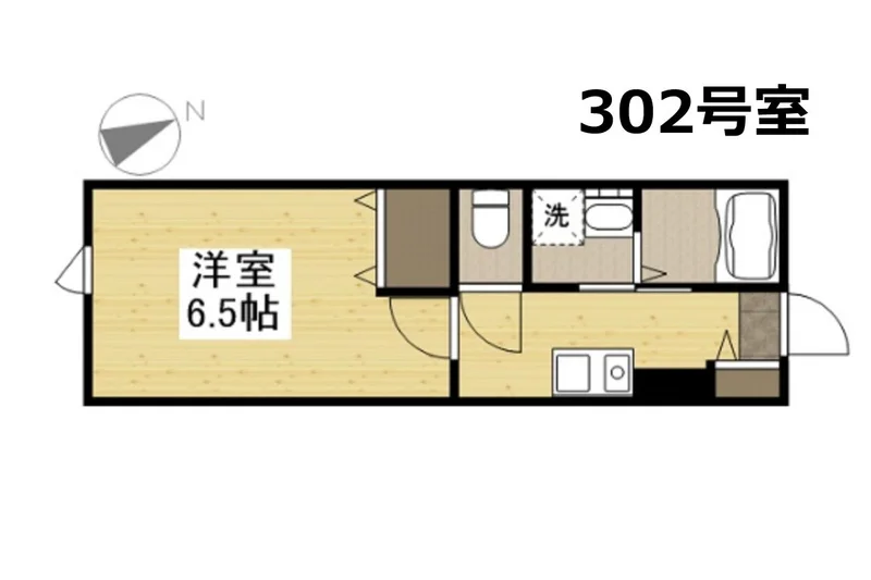 １Kのお部屋です。