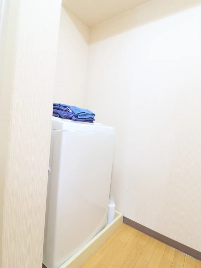 室内洗濯機置き場　洗濯機　洗剤付き　毎日洗濯できて清潔にお過ごしいただけます！