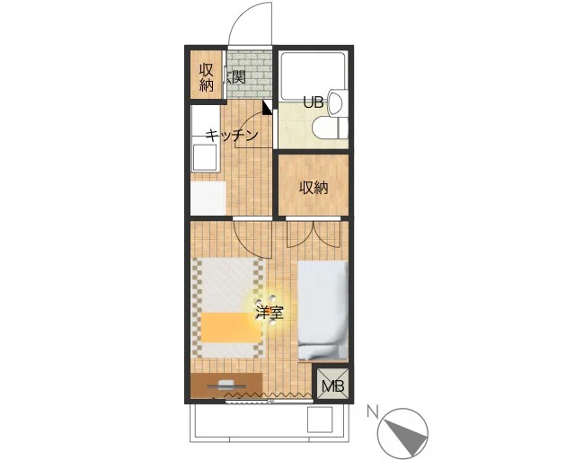 ユニットタイプの１Kのお部屋となります。様々な備品を標準装備でご案内しておりますので、ご利用いただいたお客様からも、あったら助かるものが多いと、ご好評を博しております。また、近隣に駐車場があるので、何かと便利です。(*’ω’*)