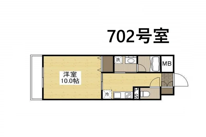 Kマンスリー岡山城前【岡山駅東口前】の間取です。