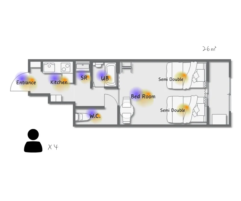 1K間取り図です。