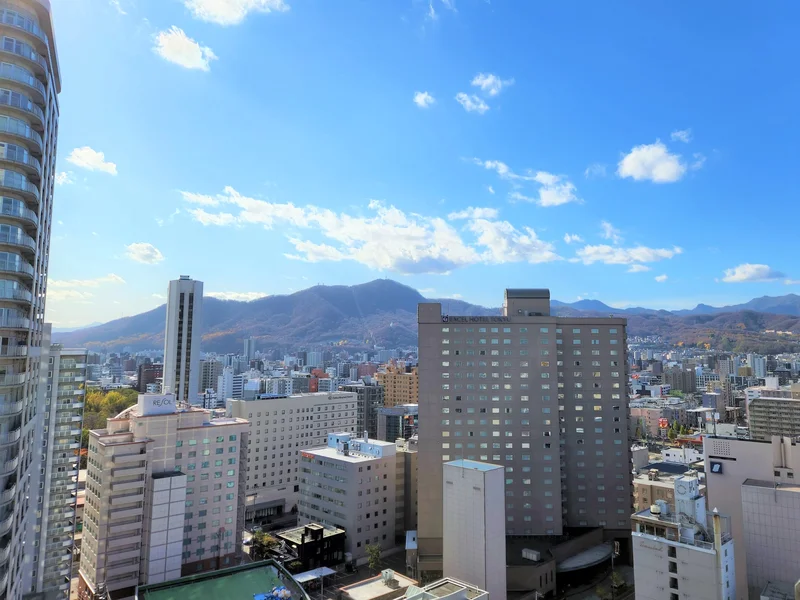 （お部屋からの眺望イメージ）藻岩山方面の景色も見られます　※階数、号室により見え方は異なります。