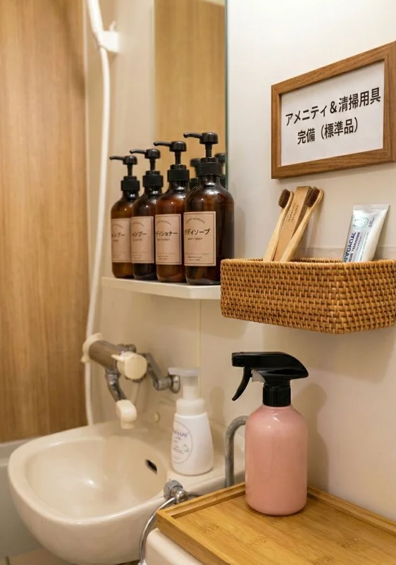 シャンプーやコンディショナーボディーソープなど備品多数あり